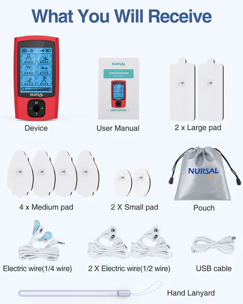 TENS Unit Muscle Stimulator – 24 Modes Rechargeable Pain Relief Device