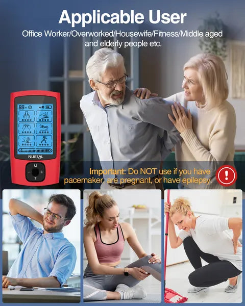 TENS Unit Muscle Stimulator – 24 Modes Rechargeable Pain Relief Device